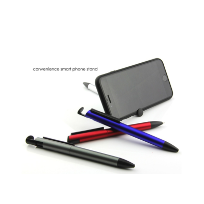 3(1) BSGIFTS Plastic Metallic Surface Ball Pen with Smartphone Stand