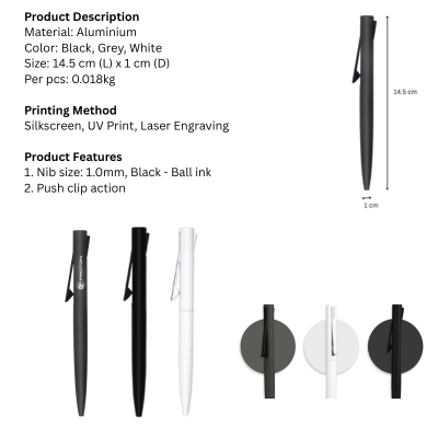 5 BSGIFTS Aluminium Metal Ball Pen