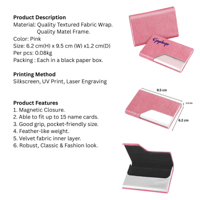 5 BSGIFTS PU Name Card Holder - 6.2(H) x 9.5(W) x1.2cm (D)