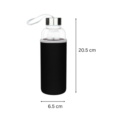 3(5) BSGIFTS Glass Bottle 500ml with Neoprene Pouch – 20.5(H) x 6.5 cm (D)
