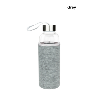 4(2) BSGIFTS Glass Bottle 500ml with Neoprene Pouch – 20.5(H) x 6.5 cm (D)