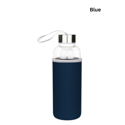 4(3) BSGIFTS Glass Bottle 500ml with Neoprene Pouch – 20.5(H) x 6.5 cm (D)