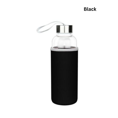 4(4) BSGIFTS Glass Bottle 500ml with Neoprene Pouch – 20.5(H) x 6.5 cm (D)