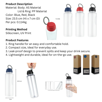 5 BSGIFTS AS Plastic Drink Bottle with Box– 600ml