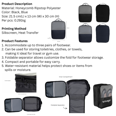 5 BSGIFTS Double Layers Triple Tiers Polyester Shoe Bag