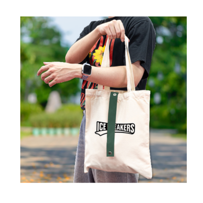 3(1) BSGIFTS Foldable Canvas Bag with color strap 8oz – 34×40