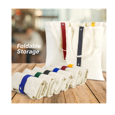 3(3) BSGIFTS Foldable Canvas Bag with color strap 8oz – 34×40