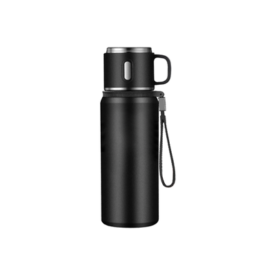2 BSGIFTS Stainless Steel Vacuum Thermos Flask with Handle - 600ml