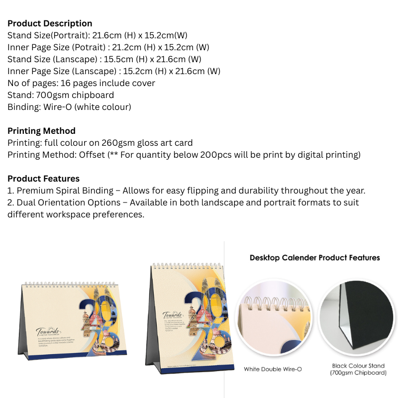 23010 Desk Calendar 2026 Line – Custom Made