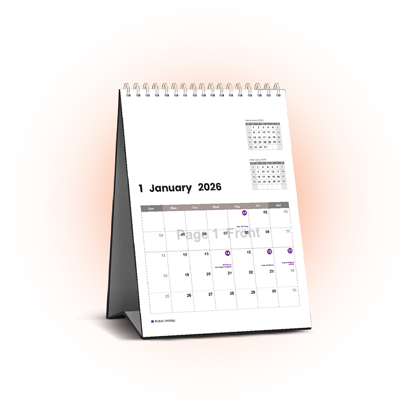 Desktop Calender Portrait-Corporate-Date