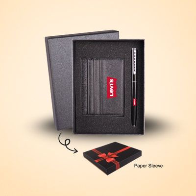 1 BSGIFTS Gift Set 2 in 1- Professional Essentials Gift Set (Leather Card Holder, Metal Pen)