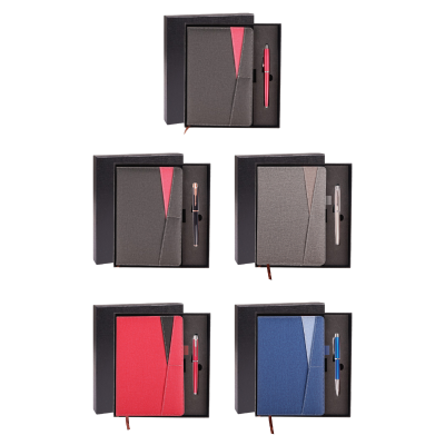 2 Gift Set 2 in 1- Executive Writing Set Gift Set (Metal Pen, Notebook)