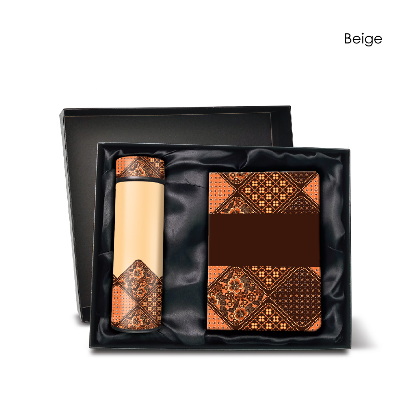 29105_Batik Harmony Gift Set_LED Flask n Notebook_Beige