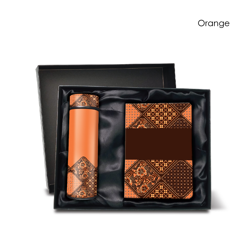 29105_Batik Harmony Gift Set_LED Flask n Notebook_Orange