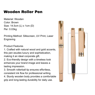 3(2) BSGIFTS Gift Set 2 in 1- Timber Essence Gift Set (Wooden Roller Pen, Name Card Holder)