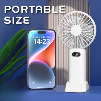 3(2) BSGIFTS Phone Stand Handheld Fan 5 Speed Gear 1200mAh