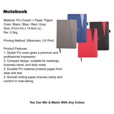 3(2) Gift Set 2 in 1- Executive Writing Set Gift Set (Metal Pen, Notebook)