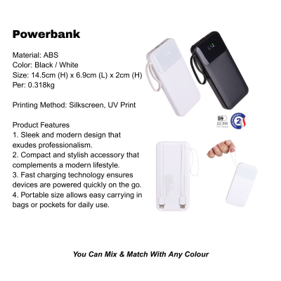 3(3) BSGIFTS Gift Set 2 in 1- Power Duo Gift Set (Power Bank, Metal Pen)