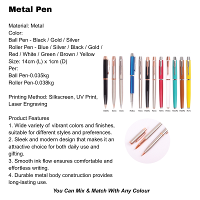 3(3) Gift Set 2 in 1- Executive Writing Set Gift Set (Metal Pen, Notebook)