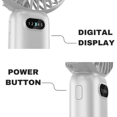 3(4) BSGIFTS Phone Stand Handheld Fan 5 Speed Gear 1200mAh