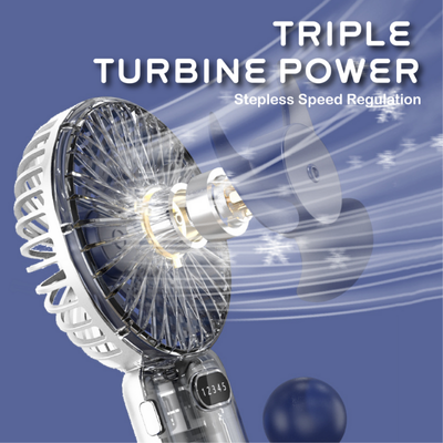 3(8) BSGIFTS Phone Stand Handheld Fan 5 Speed Gear 1200mAh