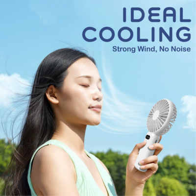 3(9) BSGIFTS Phone Stand Handheld Fan 5 Speed Gear 1200mAh