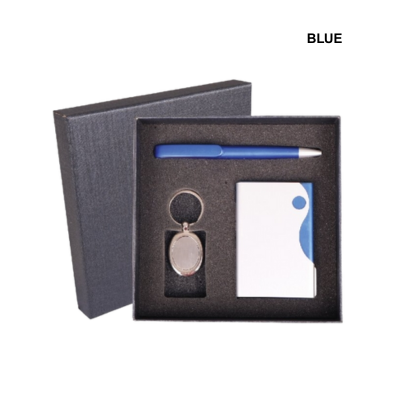4(1) BSGIFTS Gift Set 3 in 1- Prime Collection Gift Set (Plastic Pen, Name Card Holder, Keychain)