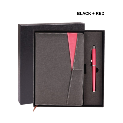 4(4) Gift Set 2 in 1- Executive Writing Set Gift Set (Metal Pen, Notebook)