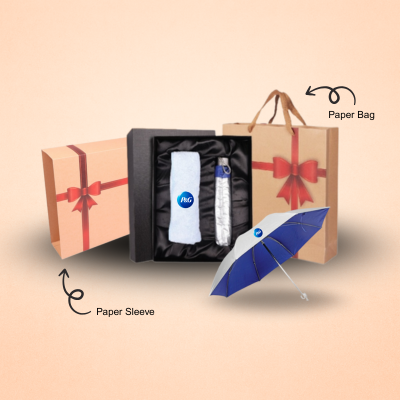 1 BSGIFTS Gift Set 2 in 1-Comfort & Care Gift Set With Recycle Paper Bag (Face Towel, Umbrella)