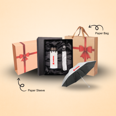1 BSGIFTS Gift Set 2 in 1-HydroShield Gift Set With Recycle Paper Bag (Double Wall Glass Bottle, Umbrella)