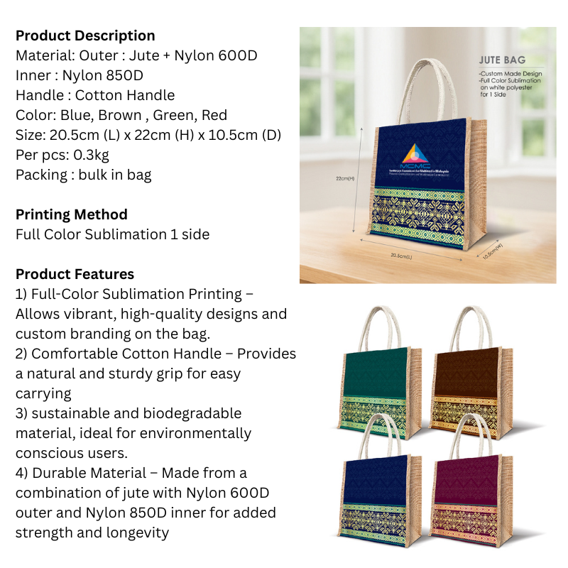 25044 Songket Dirgahayu Jute Bag ( Custom Made)- 20.5 x 22 x 10.5 (1)