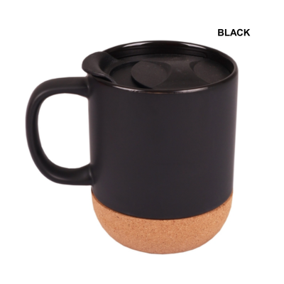 4(3) BSGIFTS Cork Base Ceramic Mug with Ribbon Box - 350ml