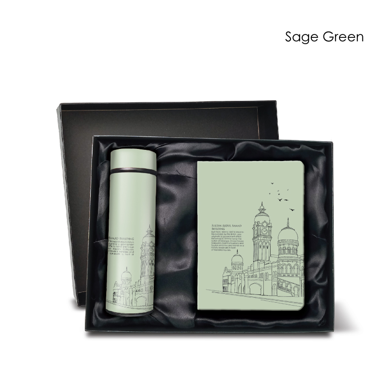 29105_KL-Building-Gift-Set_LED-Flask-n-Notebook_Sage-Green