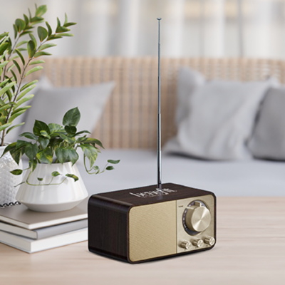 04405 Vintage Wooden Bluetooth Speaker with FM Radio – 1800mAh - BSGIFTS