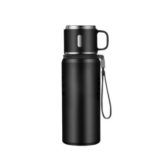2 BSGIFTS Cup S. Steel Vacuum Thermos Flask with Handle – 600ml