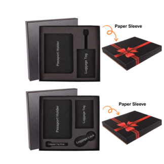 2 BSGIFTS Passport Holder & Luggage Tag Gift Box