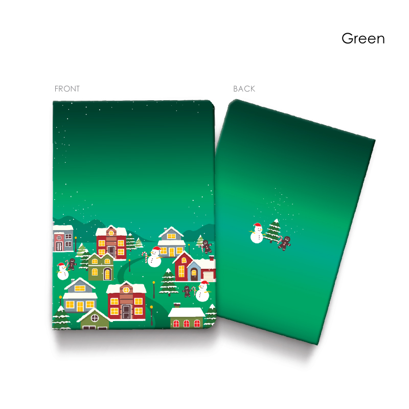 30085_Winter-Village_A5-Hardcover-Notebook_Green