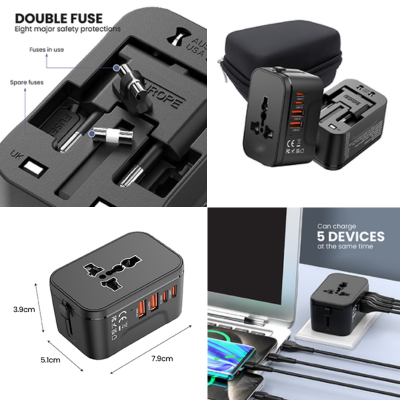 3(1) BSGIFTS Compact and lightweight Travel Adapter 2 Type-C 20W PD + 2 USB Charger - Copy