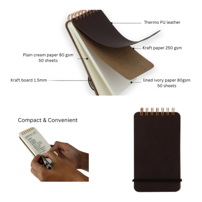 3(1) BSGIFTS Vegan Leather Notepad
