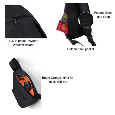 3(2) BSGifts Polyster Sling Bag 24cm (L) x 10 cm (W) x 40 cm ( H)