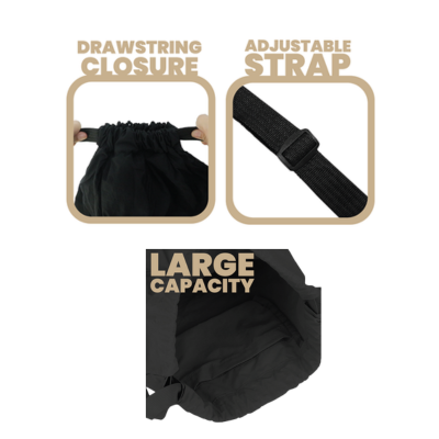 3(3) BSGIFTS Foldable Nylon Drawstring Backpack