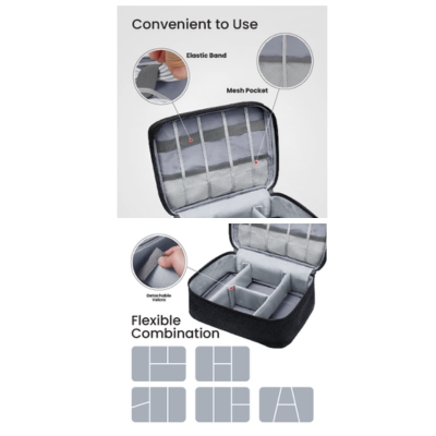 3(3) BSGIFTS Large Capacity and Multipurpose Storage Gadget Pouch