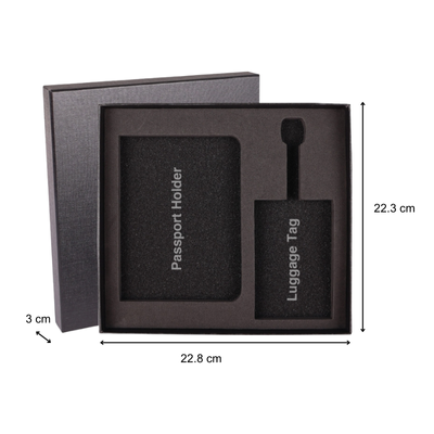 3(3) BSGIFTS Passport Holder & Luggage Tag Gift Box