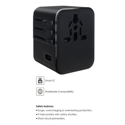 3(3) BSGIFTS Travel adapter power out put 2500W max