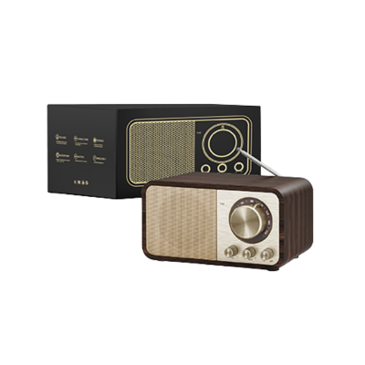 04405 Vintage Wooden Bluetooth Speaker with FM Radio – 1800mAh - BSGIFTS
