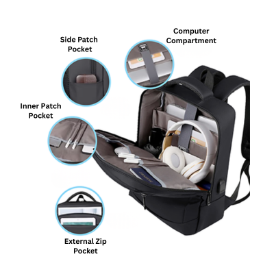 3(3) BSGifts Ergonomic Design Laptop Backpack with External USB Port