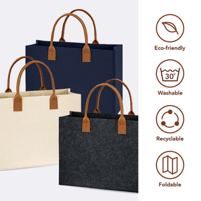 3(3) BSGifts Felt 2 Tone Tote Bag - L