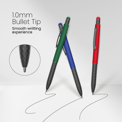 3(3) BSGifts Stylus Press Action Aluminum Ball Pen