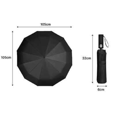 3(4) BSGIFTS 23 inches Auto-Open 12 Panel Double Ribs Umbrella (2)