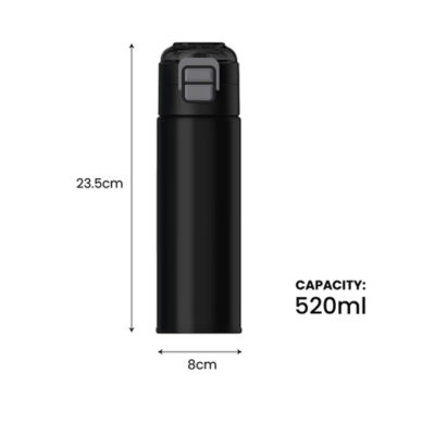 3(5) BSGIFTS Dual Lid 316 S.Steel Bottle with Straw - 520ml